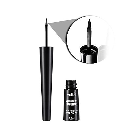 Delineador Líquido Vult Real Color Preto 2,5ml