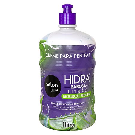 Salon Line Creme Para Pentear Hidra Babosa Restauração Profunda 1l