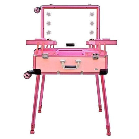 Rubys Maleta Camarim Rosa C/ Led e Bluetooth Fs1313-2
