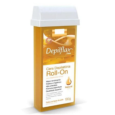 Depilflax Cera Depilatória Refil Roll-on Natural 100g