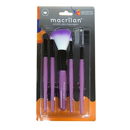 Macrilan Kit Com 5 Pincéis Roxo Ref.kp3-1