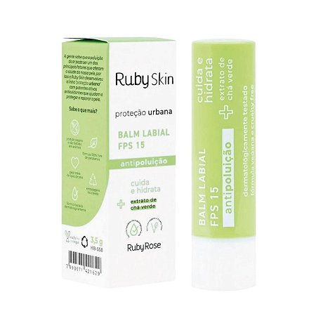Balm Labial Fps 15 Proteção Urbana Ruby Rose Skin 3,5g
