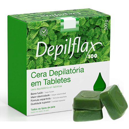 Cera Depilatória Depilflax em Tabletes Hortelã 500g