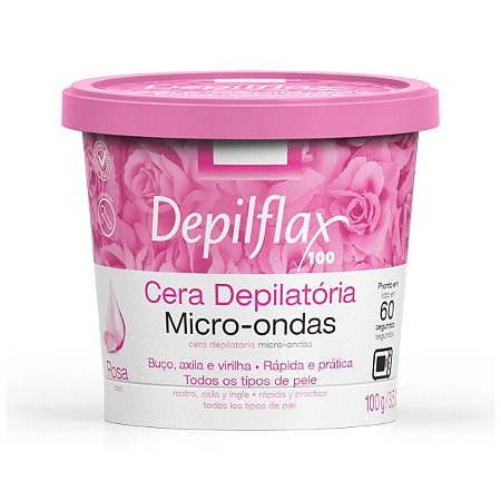 Cera Depilatória Depilflax Para Micro-ondas Rosas 100g