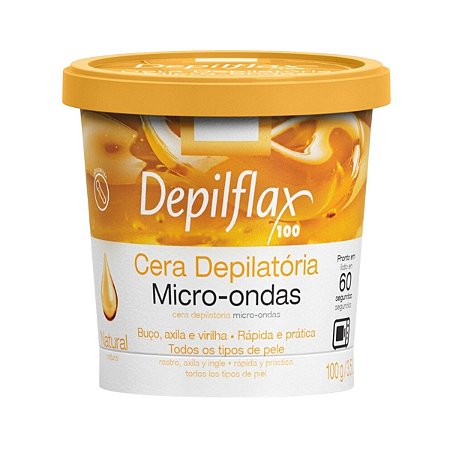 Depilflax Cera Depilatória Para Micro-ondas Natural 100g
