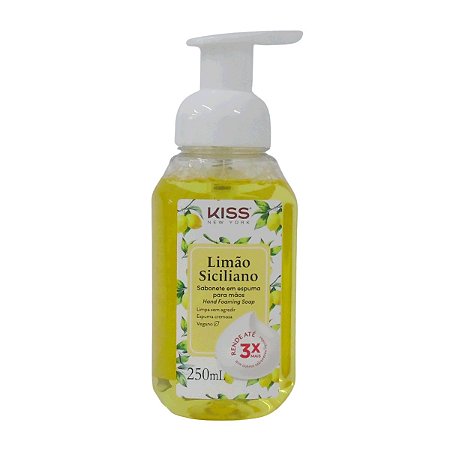 Sabonete em Espuma Para As Mãos Limão Siciliano Kiss New York 250ml