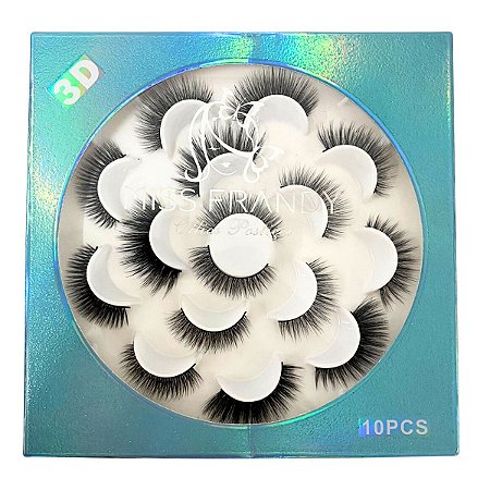 Cílios Postiços 3d Miss Frandy 10pcs Cód.:c21-01001