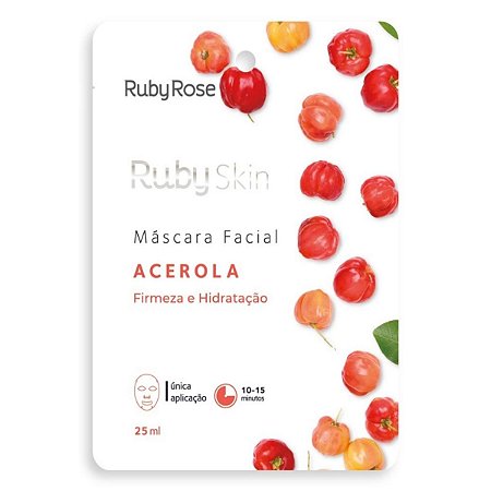 Ruby Rose Skin Máscara Facial Acerola Firmeza e Hidratação 25ml Hb-701