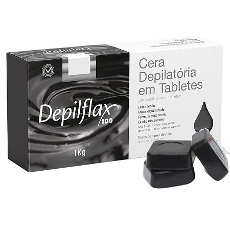 Cera Depilatória Depilflax em Tabletes Negra 1kg