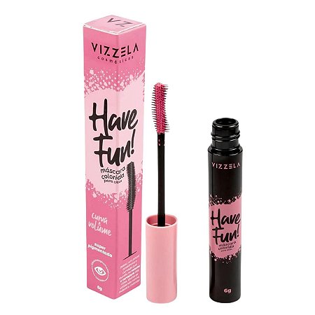 Máscara Colorida Para Cílios Have Fun Rosa Vizzela 6g