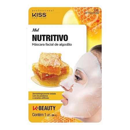 Máscara Facial de Algodão Nutritivo Kiss Ny Mel 20ml