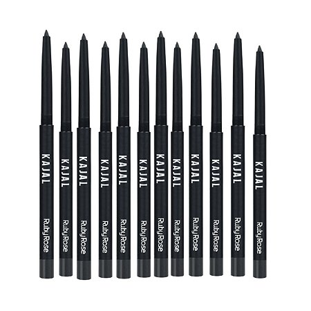 Lápis Retrátil Para Os Olhos Kajal Kit Com 12 Ruby Rose Hb-055 0.35g
