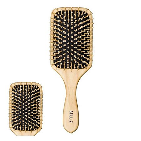 Escova Madeira Belliz Racket Com Cerdas de Madeira Cód. 445