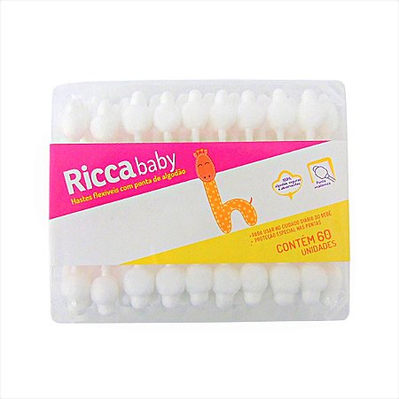 Hastes Flexíveis Ricca Baby Com Ponta de Algodão Cód. 3245
