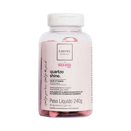 Gomas de Vitaminas Cadiveu Boca Rosa Quartzo Shine C/ 60 Gomas