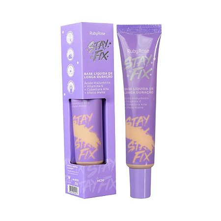 Base Líquida Ruby Rose Stay Fix Longa Duração Mc50 Hb-8733 25g