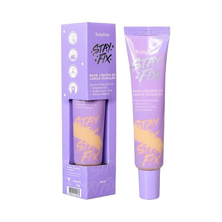Base Líquida Ruby Rose Stay Fix Longa Duração Mc51 Hb-8734 25g