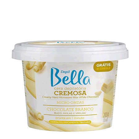 Cera Depilatória Cremosa Para Micro-ondas Depil Bella Chocolate Branco 200g