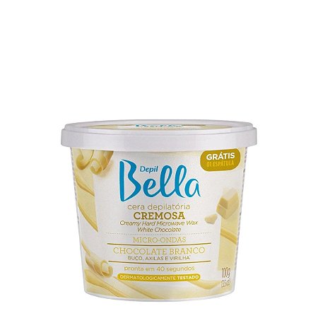 Cera Depilatória Cremosa Para Micro-ondas Depil Bella Chocolate Branco 100g