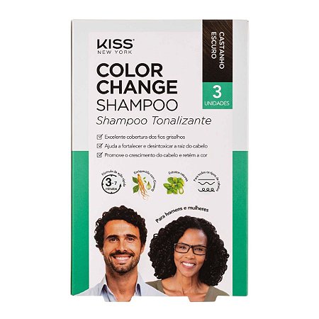Shampoo Tonalizante Kiss Ny Color Change Castanho Escuro