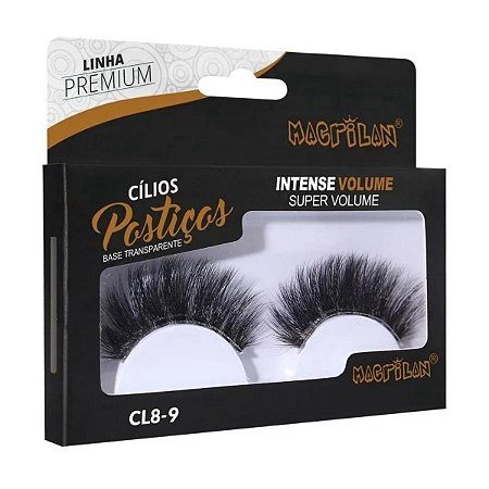 Cílios Postiços Macrilan Intense Volume Super Volume Linha Premium Cl8-9