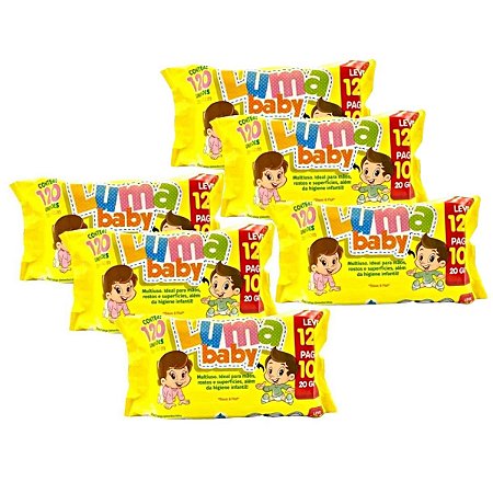 Kit Com 6 Toalhinhas Umedecidas Luma Baby Com 120 Unidades