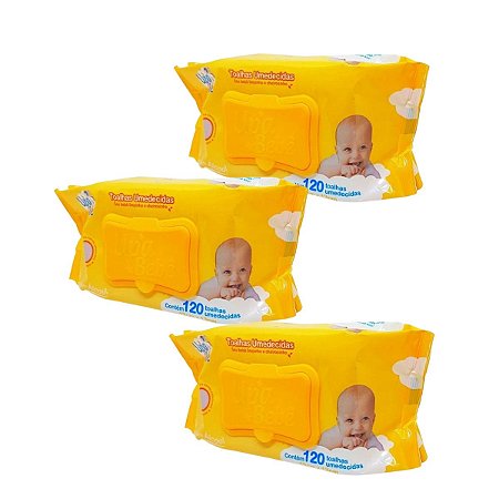 Upa Bebê Combo Com 3 Toalhas Umedecida 20cm X 15cm C/ 120 Un.