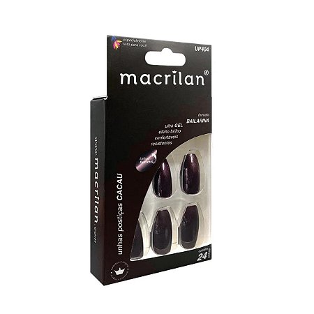 Unhas Postiças Macrilan Cacau Bailarina Up404 C/24