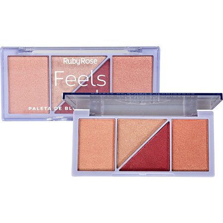 Paleta Blush e Iluminador Ruby Rose Feels 10.3g Hb-7529/2