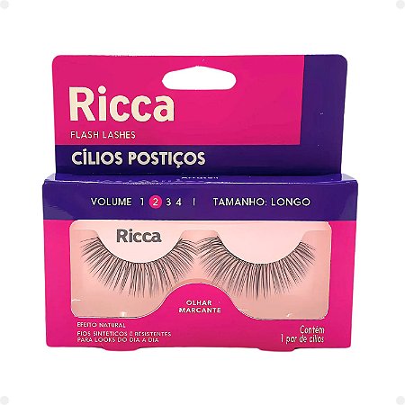 Cílios Postiços Ricca Belliz Flash Lashes Olhar Marcante Vol:2 Longo Cód.2677