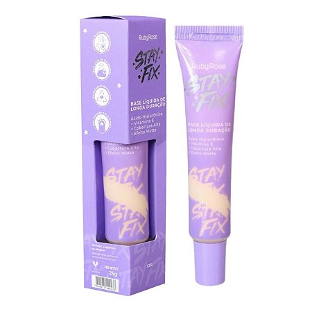Base Líquida Ruby Rose Stay Fix Longa Duração C00 Hb-8731 25g