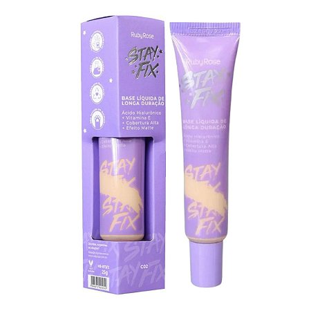 Base Líquida Ruby Rose Stay Fix Longa Duração C02 Hb-8732 25g