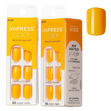 Unhas Autocolantes Kiss Impress Color Press-on Manicure Cheerful Heart Imc15xb