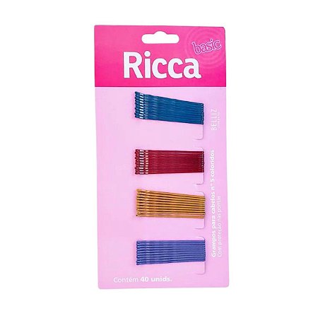 Grampos Para Cabelos Ricca Belliz Basic N°5 Coloridos Cód. 3309
