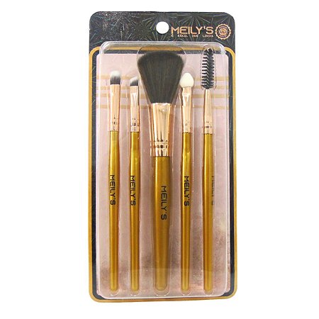 Kit Pincel Para Maquiagem Meily's Dourado Mkp-500