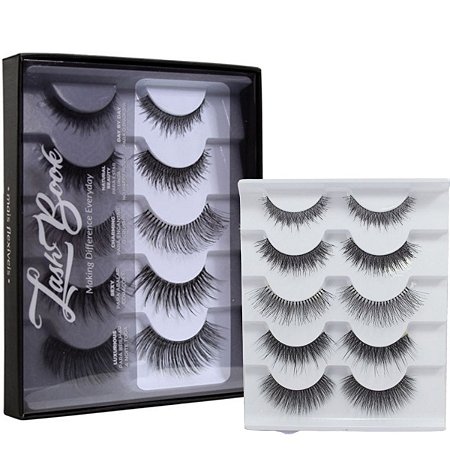 Cílios Postiços Macrilan Lash Book C/5 Pares Cód.eb102