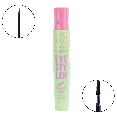 Máscara de Cílios + Delineador 2 em 1 Ruby Rose Eye Styler Cat-eye Effect Hb-8310 L3 7ml