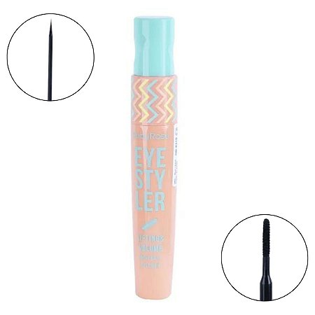 Máscara de Cílios + Delineador 2 em 1 Ruby Rose Eye Styler Lifting e Volume Hb-8310 L4 7ml