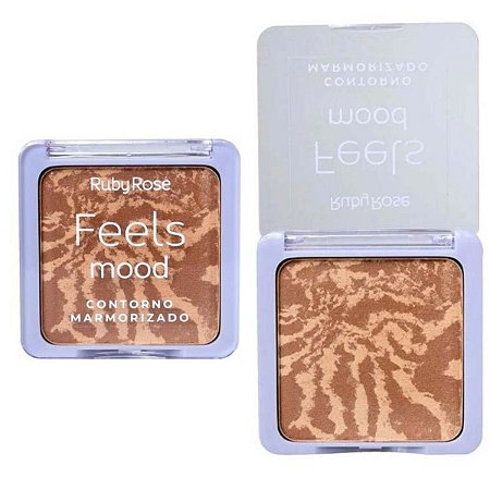 Kit Paleta Trio Contorno Iluminador e Blush Ruby Rose Feels Mood C/3 Hb-7526