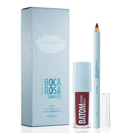Kit Lápis Labial + Batom Líquido Mate Boca Rosa Beauty Terça