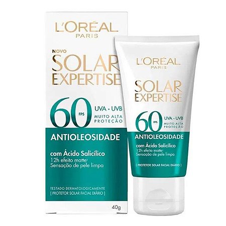 Protetor Facial Loreal Solar Expertise Fps 60 Antioleosidade Efeito Matte 40g