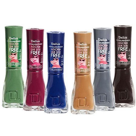 Kit Dailus Esmalte Cremoso Coleção Agora Que Sou Free 8ml C/6