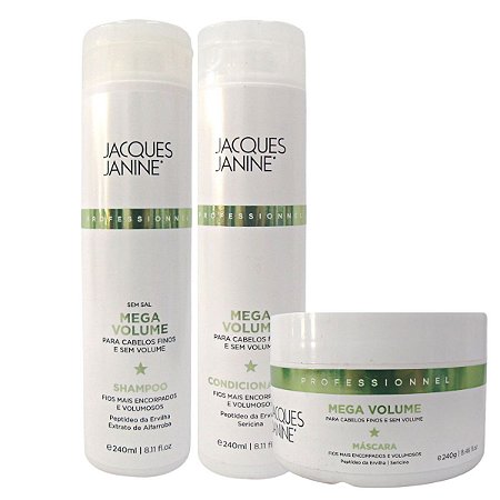 Kit Jacques Janine Mega Volume: Shampoo, Condicionador e Máscara 240g