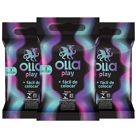 Kit Preservativo Olla Play C/3 Pacotes 3 Un Cada
