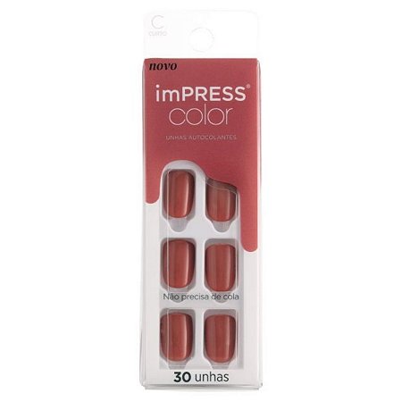 Unhas Autocolantes Kiss Ny Impress Curto Platonic Pink Kimc011b