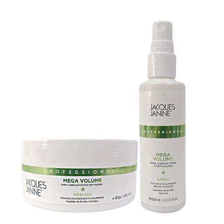 Kit Jacques Janine Mega Volume: Máscara 80g e Spray Jacques 60ml