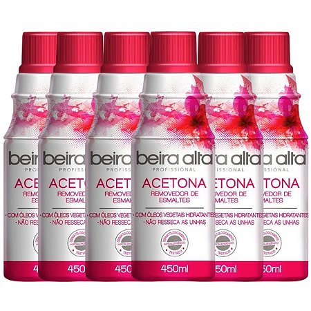 Kit Removedores de Esmaltes Acetona Beira Alta 450ml C/6