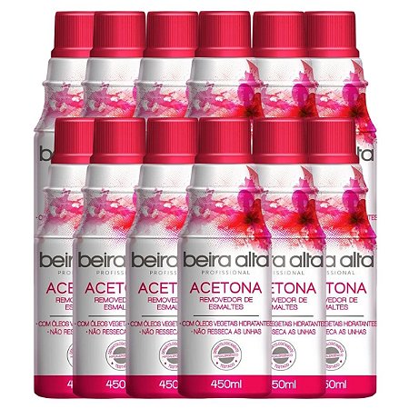 Kit Removedores de Esmaltes Acetona Beira Alta 450ml C/12