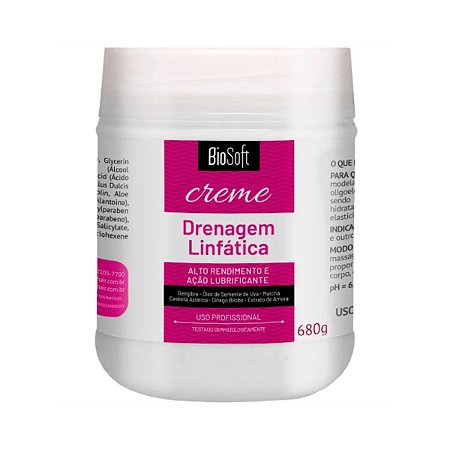 Creme Corporal Biosoft Drenagem Linfática 680g