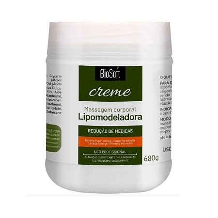 Creme de Massagem Corporal Biosoft Lipomodeladora 680g